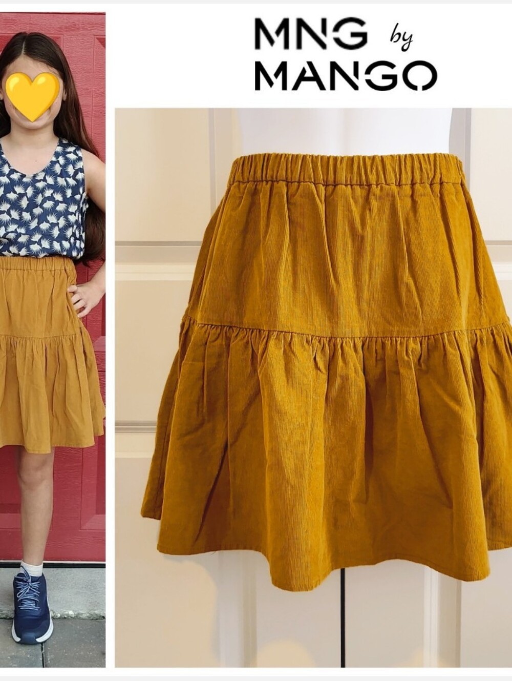 MNG by MANGO Mustard Skirt (Spanish Brand)